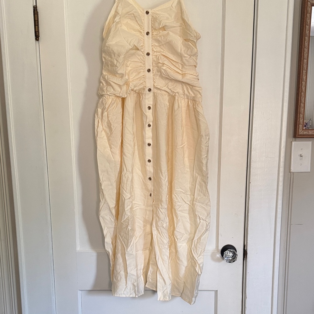 Future Collective Rib Effect Cream Dress